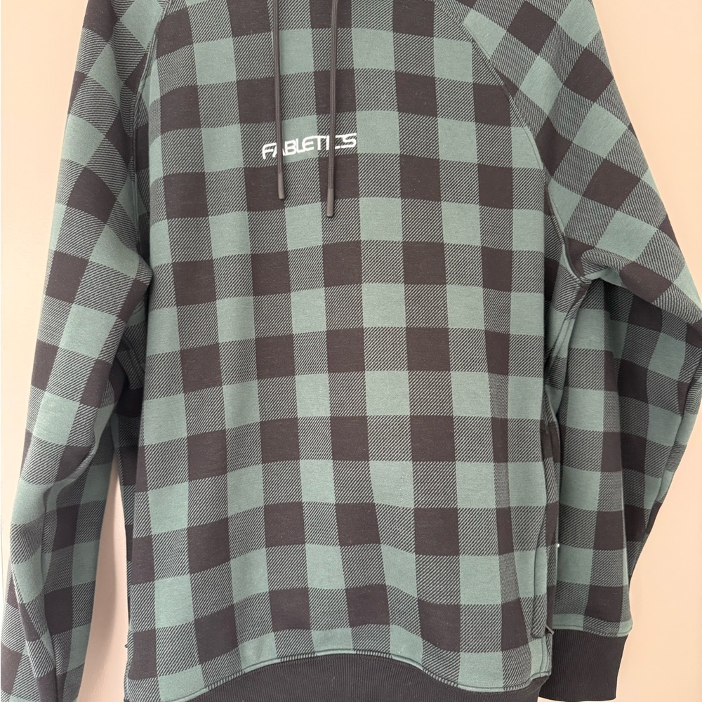 Fabletics Men's Green and Black Checkered Shirt